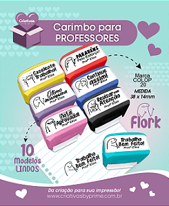 Kit 10 carimbos para professores