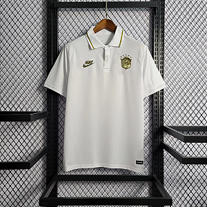 Camisa Brasil Polo Preta/Dourada 2022/2023 Masculina - Fut Camisas Sports