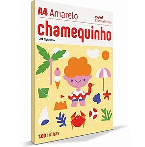 PAPEL SULFITE CHAMEQUINHO A4 C/ 100F AMARELO