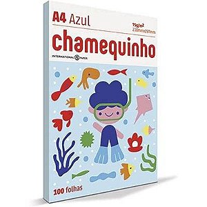 PAPEL SULFITE CHAMEQUINHO A4 C/ 100F AZUL
