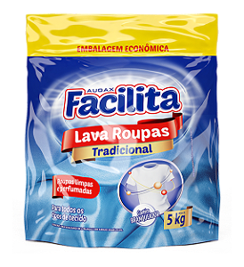 SABÃO EM PÓ ( LAVA ROUPAS EM PÓ ) FACILITA 5KG TRADICIONAL