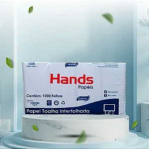 PAPEL INTERFOLHA 2D 20X20  FOLHA DUPLA C/1000 PRIME - HANDS