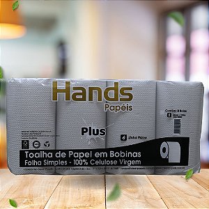 PAPEL TOALHA BOBINA 6X200M PRIME PLUS 100% CELULOSE - HANDS