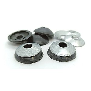 Conjunto de Vedação 1/4 (Arruela Concava Zincada + Arruela Chupeta Pvc) Para Fixação