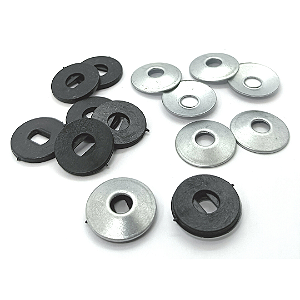 Conjunto de Vedação 5/16 (Arruela Concava Inox 304 + Arruela Lisa Pvc) Para Fixação