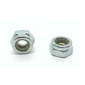 Porca Sextavada Travante 1/4 Unc-20 Com Nylon Parlock Zincada