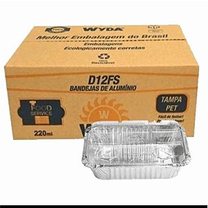 Marmitinha Wyda D12FS Alumínio 220 ML caixa c/ 100 unidades