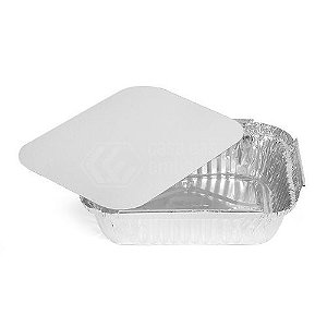 Marmitex Alumínio D7 Wyda 750ml Retangular C/ Tampa Cx100un.