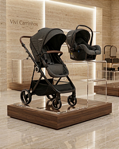 Conjunto Travel System Cosmos Melange Preto - Kiddo