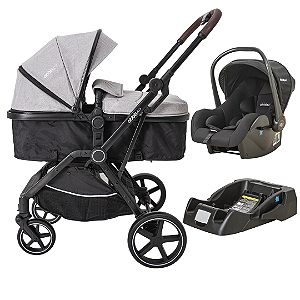Conjunto Travel System com Base Tradicional Nomad Grafite - Kiddo