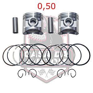 Kit Pistão Completo Com Aneis Pinos e Travas Fym 250 Shark 250 Shineray Xy 250 Custom 0.50