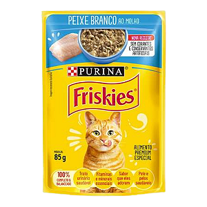 Friskies Sachê Gato Adulto Sabor Peixe Branco 85g