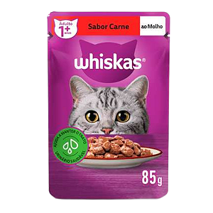 Whiskas Sachê Gato Adulto Sabor Carne 85g