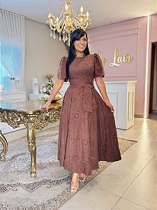 Vestido no Laise Manga Sino
