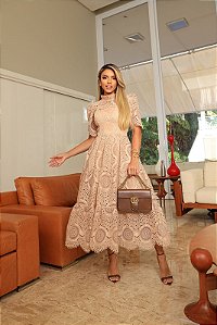 Vestido Guipir - Nude