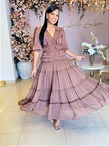 Vestido Longo em Chiffon