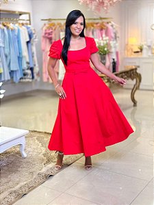 vestido vermelho alfaitaria