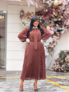 conjunto chiffon POA MARROM