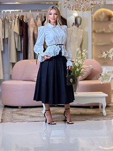CONJUNTO CAMISA e SAIA MIDI