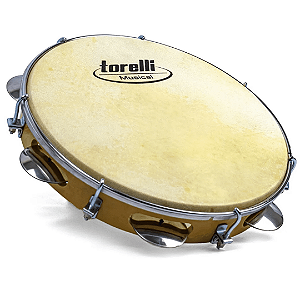 Pandeiro 10 Pol Injetado Pele Animal Torelli TP300NT