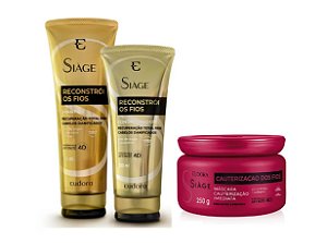 Siage Reconstroi os Fios Shampoo+Condiiconador+Máscara Cauterização Dos Fios , Eudora
