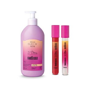 Melissa Hidratante Corpo 400 ml+ 1 Gloss PLASTIC LIPS +1 Gloss Pink, Boticario