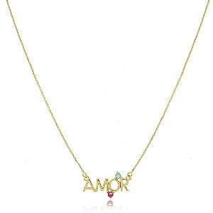 Colar MyTime Veneziana Amor Folheado a Ouro 18k  FGA0050