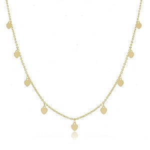 Colar MyTime Choker Coração Folheado a Ouro 18k FGA0023