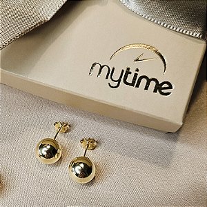 Brinco MyTime Bolinha Folheado a Ouro 18k FBR0050