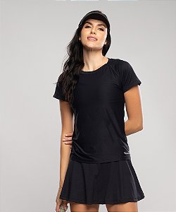Blusa Raglan Manga Curta- Preta