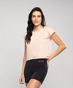 Cropped Com Manga Dupla- Rosa