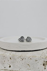 Brinco Coração cravejado