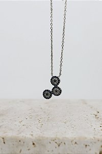 Colar 3 Circulos - Prata com Ródio