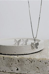 Conjunto Borboleta Cravejado