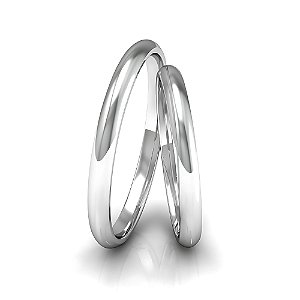 Aliança Abaulada Simples - Prata 950