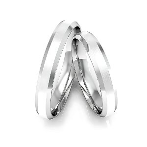 Aliança Chanfrada Simples - Prata 950