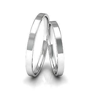 Aliança Quadrada Simples - Prata 950