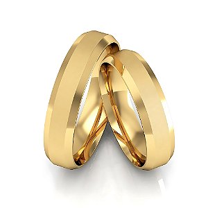 Aliança Chanfrada Simples - Ouro 18k