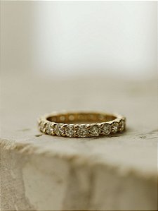 Anel Aparador Halo - Ouro 18k com Diamantes