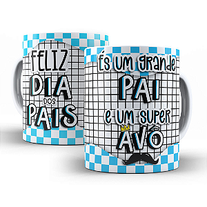 Caneca Dia dos Pais Personalizada de Porcelana para Presente Xícara Feliz