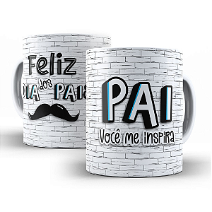 Caneca Dia dos Pais Personalizada de Porcelana para Presente Xícara Feliz