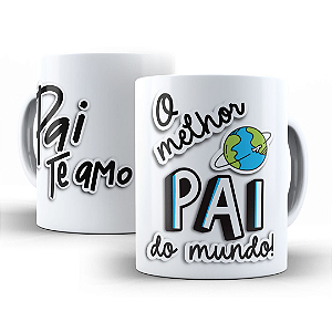 Caneca Dia dos Pais Personalizada de Porcelana para Presente Xícara Feliz