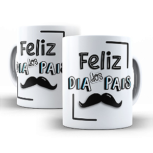 Caneca Dia dos Pais Personalizada de Porcelana para Presente Xícara Feliz