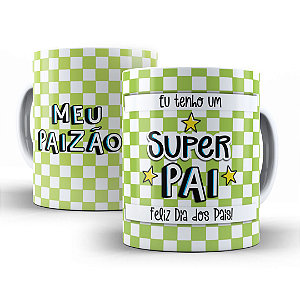 Caneca Dia dos Pais Personalizada de Porcelana para Presente Xícara Feliz