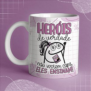 Caneca Dia dos Professores Flork de Cerâmica para Presente