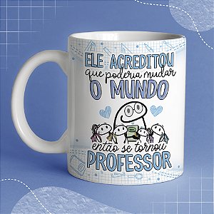Caneca Dia dos Professores Flork de Cerâmica para Presente
