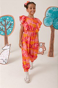 Macacão infantil para meninas pétalas