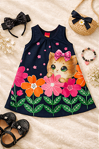 Vestido gatinha kids