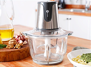 Processador com Bowl de Vidro 2L Cinza Fun Kitchen - 110v
