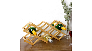Suporte para Vinhos Retrátil Linha Bambu - La Cuisine